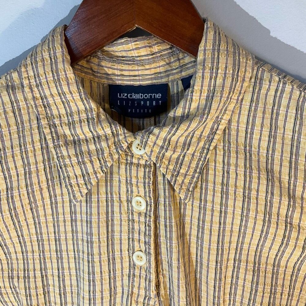 Vintage Liz Claiborne Petites Lizsport Waffle Weave Dress, 8P. Butter Yellow Sum - Picture 10 of 15